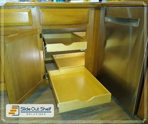 Blind Corner Slide Out Shelf Solution Blind Corner Slide Out Shelves