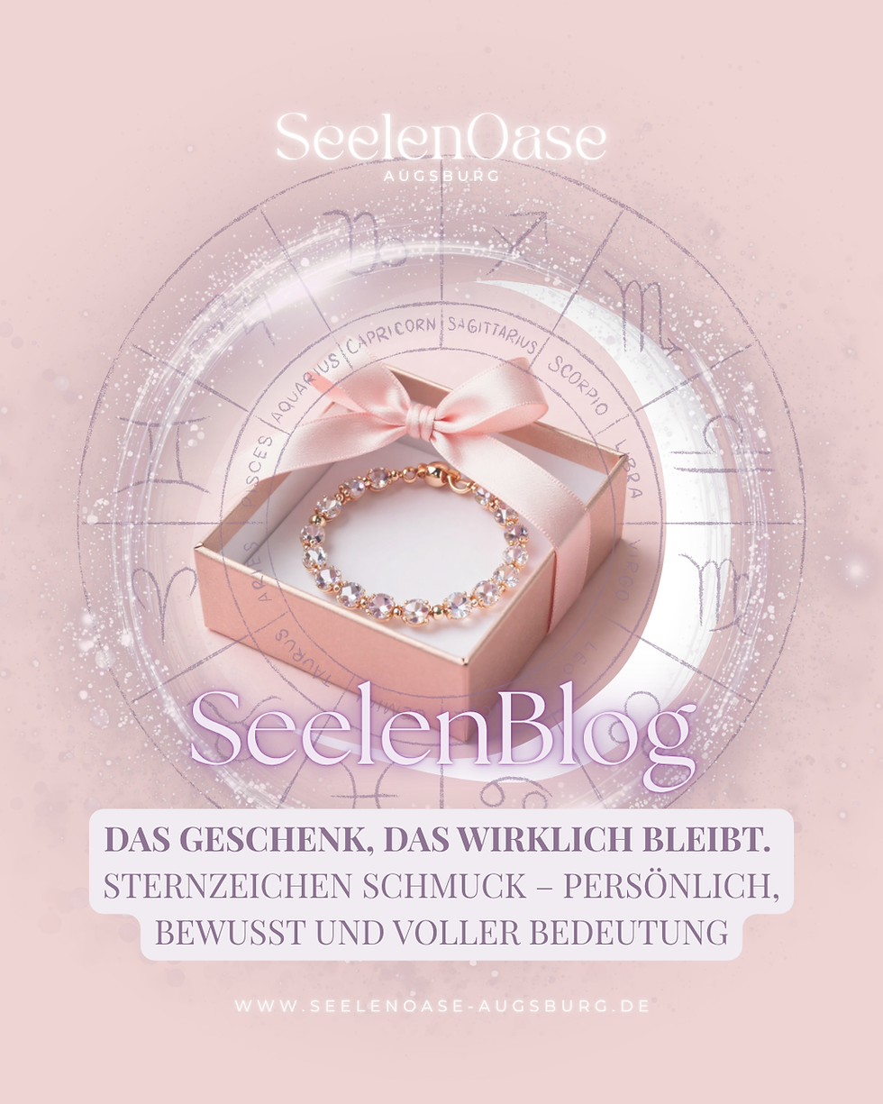Edelstein-Armband in rosa Geschenkbox – Sternzeichen Schmuck als Geschenk von der SeelenOase Augsburg