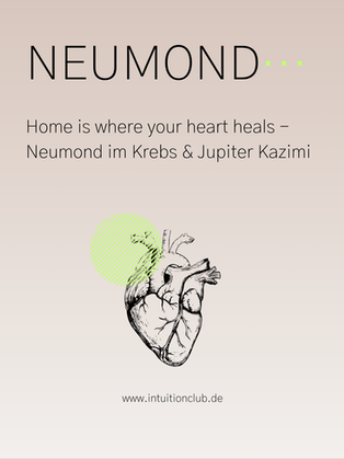 Herz mit farblichen Neonakzenten als Symbol für den Neumond in Krebs