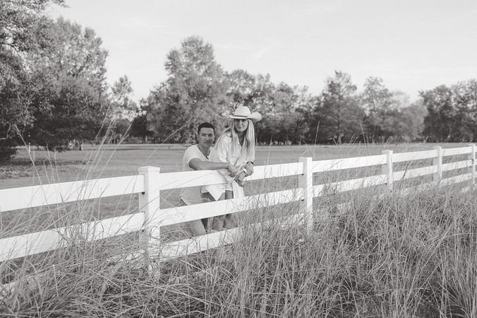 photo of couple during their western inspired engagement photos in Baton Rouge taken by New Orleans wedding and portrait photographer Sierra Beaulieu