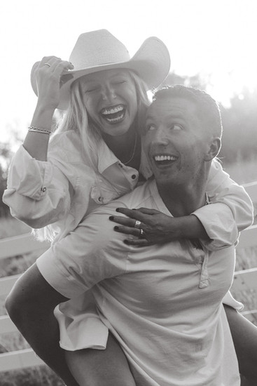 western engagement photos, piggie back ride 