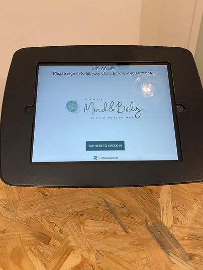 Noosa MInd and Body Check In Ipad