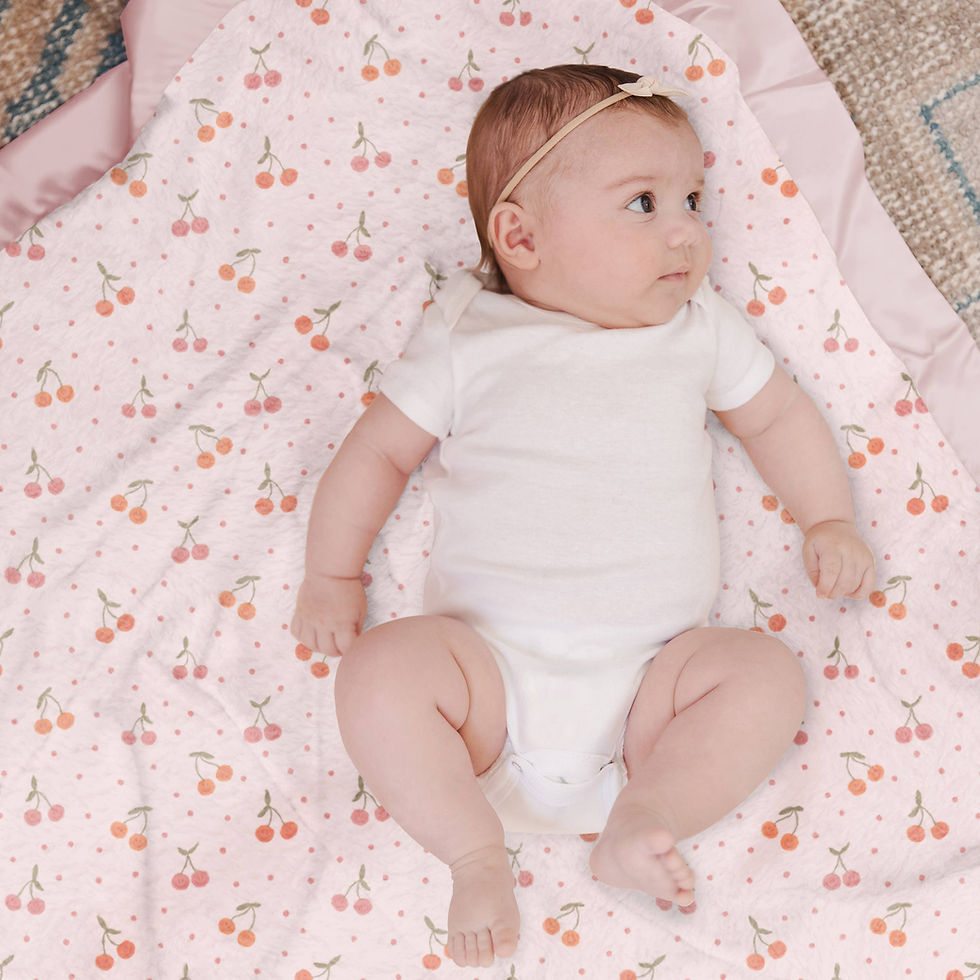 Thumbnail: Reversible Baby Blanket Cherry Cute