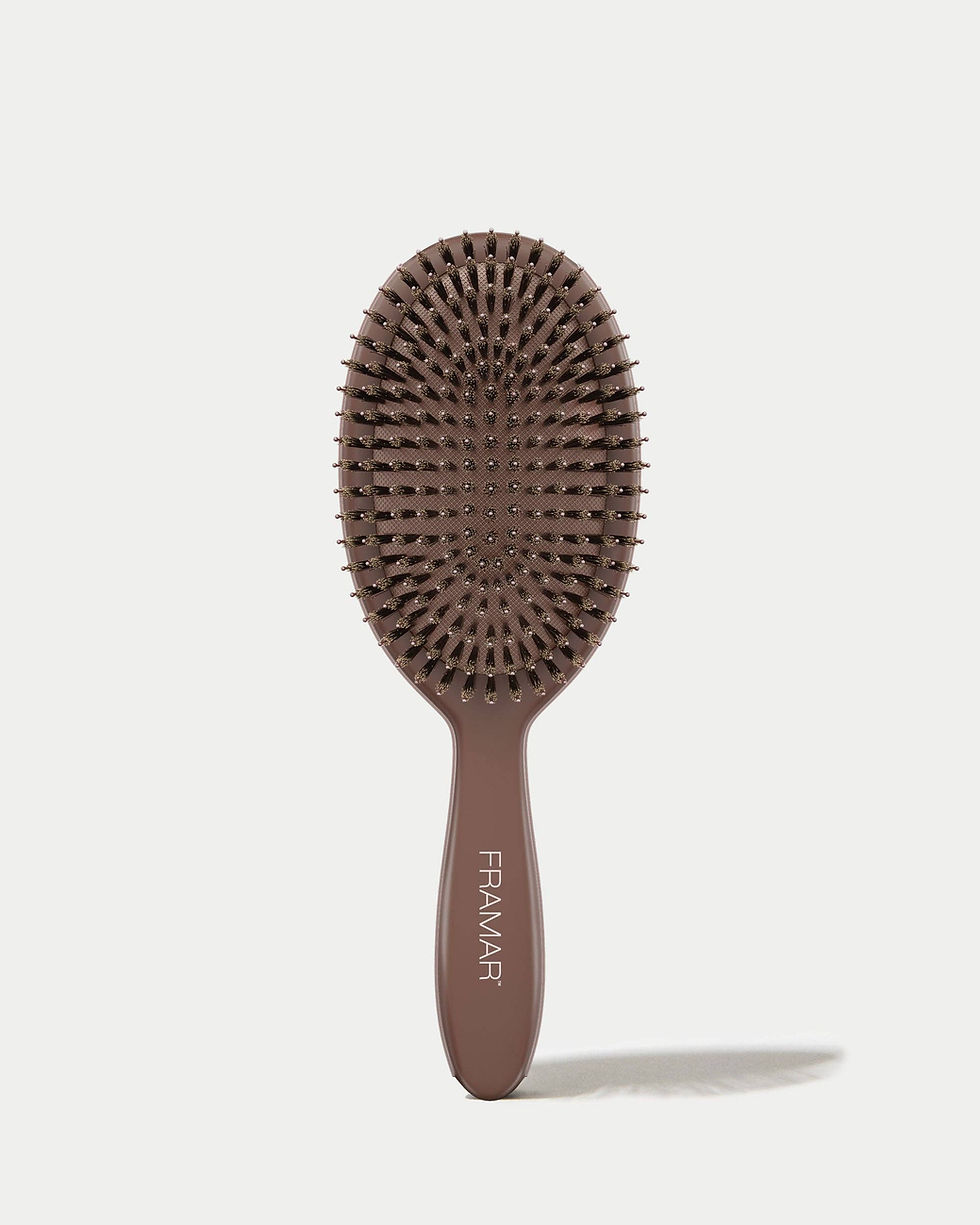 Thumbnail: FRAMAR Boar Bristle Hair Brush, Boar Brush For Hair - Brown