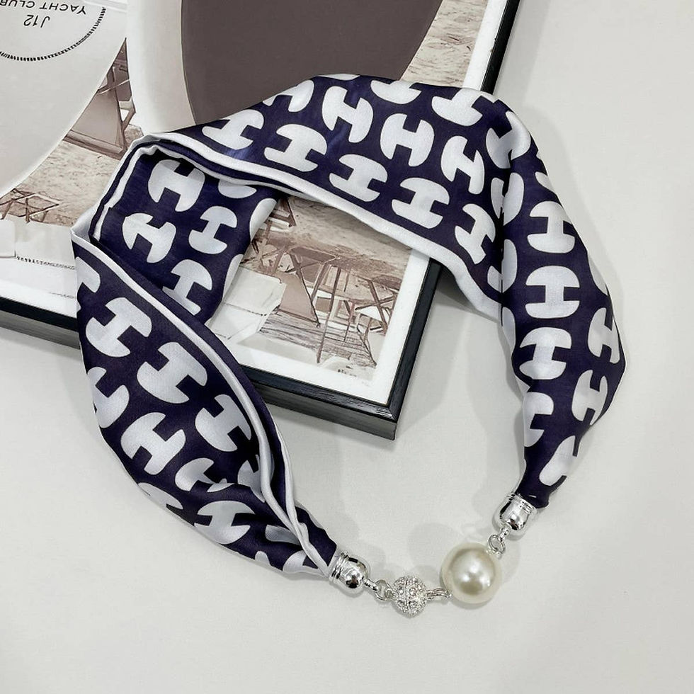 Thumbnail: Magnetic Silk Scarf Necklace – Elegant Neck Wrap_CWASC0752