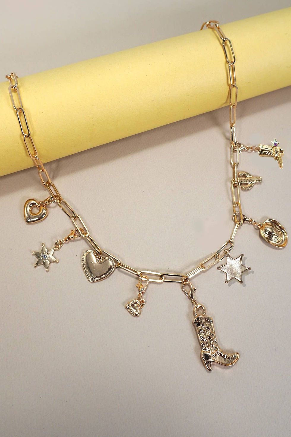 Thumbnail: INTERCHANABLE WESTERN BOOT HAT CHARM NECKLACE | 80N1189