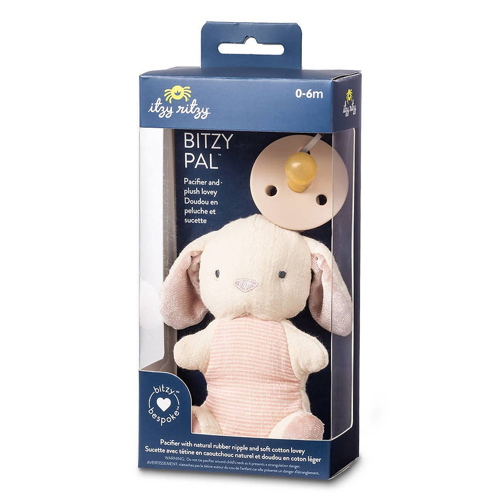 Thumbnail: *NEW OPTIONS* Bitzy Pal Natural Rubber Pacifier & Plush