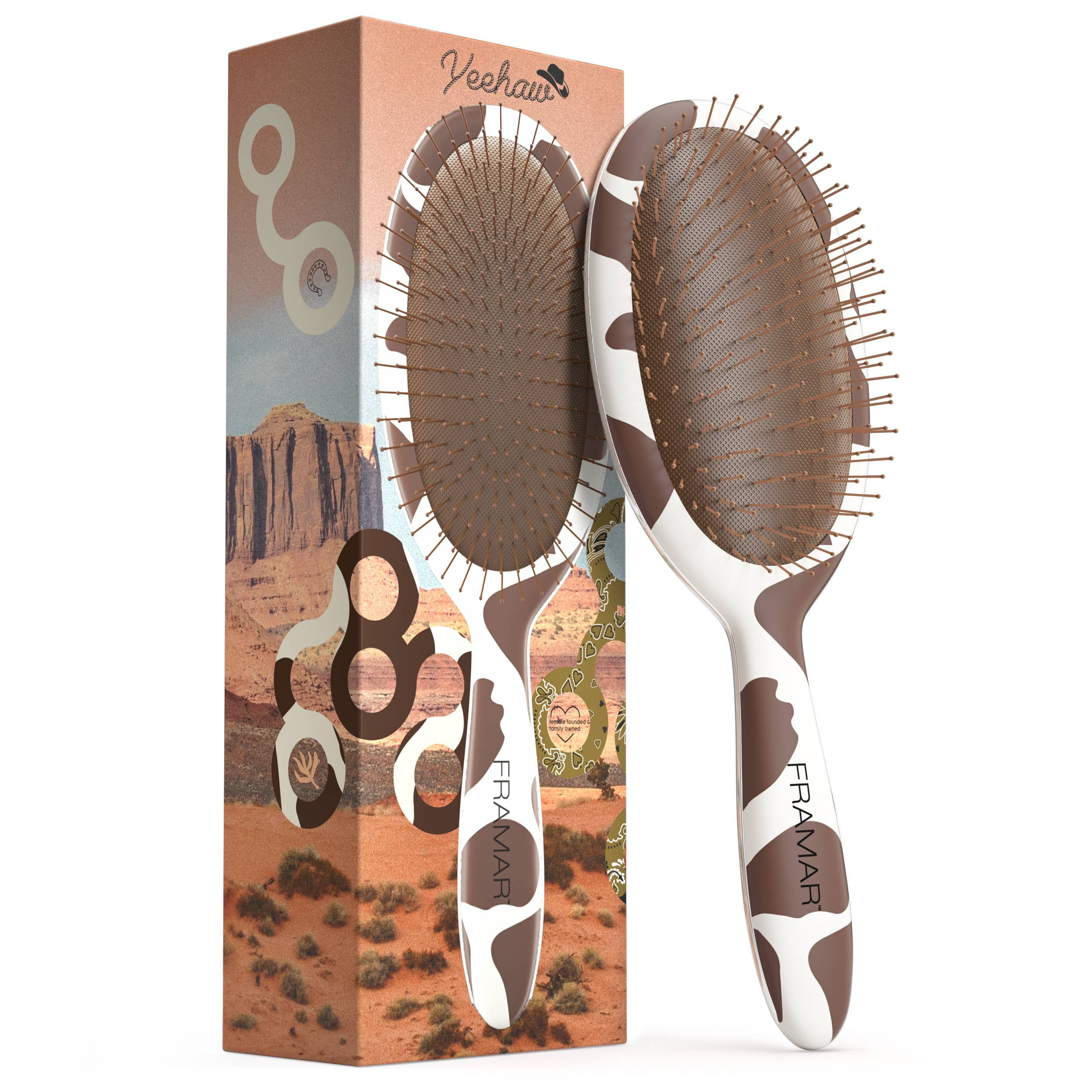 FRAMAR Detangling Brush, Wet Hair Brush Detangler - Yeehaw