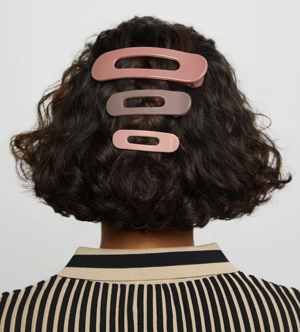 Thumbnail: Flat Lay Claw Clip 3pc Flat - Ultra Glossy Terracotta