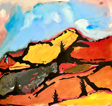 Contemporary painting "Desert" by Bulgarian artist Emilia Gladnishka