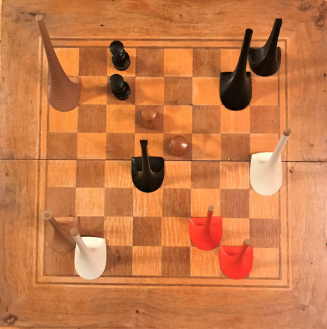 Chess board with hills