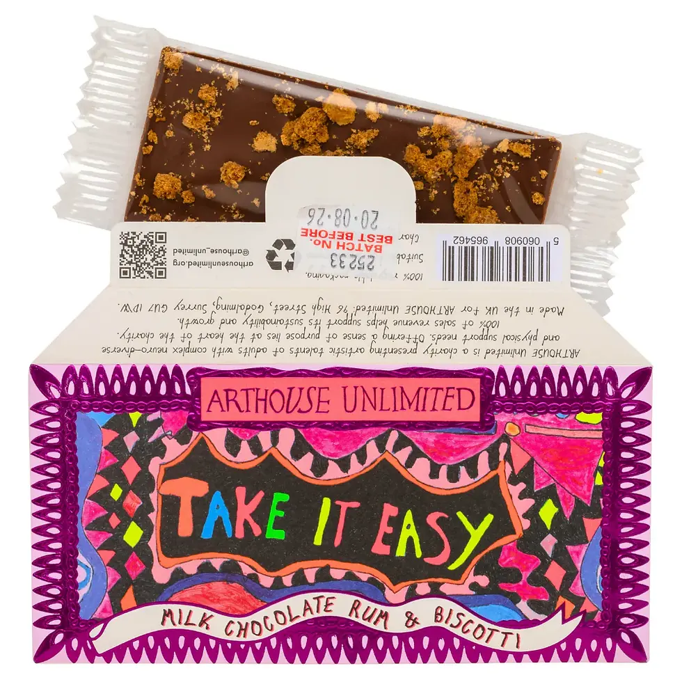 Thumbnail: Arthouse Unlimited Joy Sized: Take It Easy, Milk Chocolate Rum & Biscotti