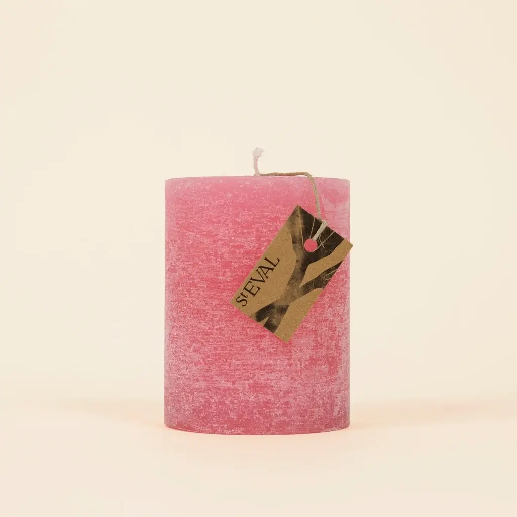 St Eval Wild Rhubarb Fragranced Coloured Pillar Candle