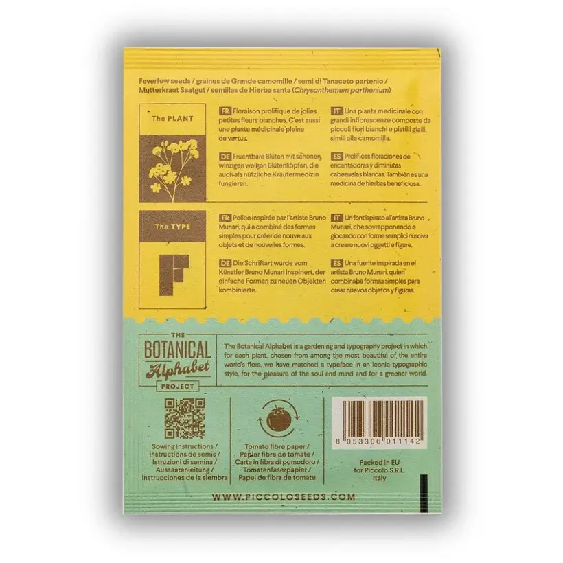Thumbnail: Botanical Alphabet Seed Pack - F - Feverfew