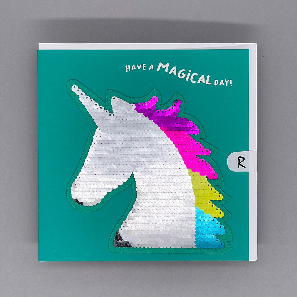 Sequin Patch Unicorn Card