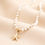 Thumbnail: Stainless Steel Beaded Pearl Starfish Pendant Necklace in Gold