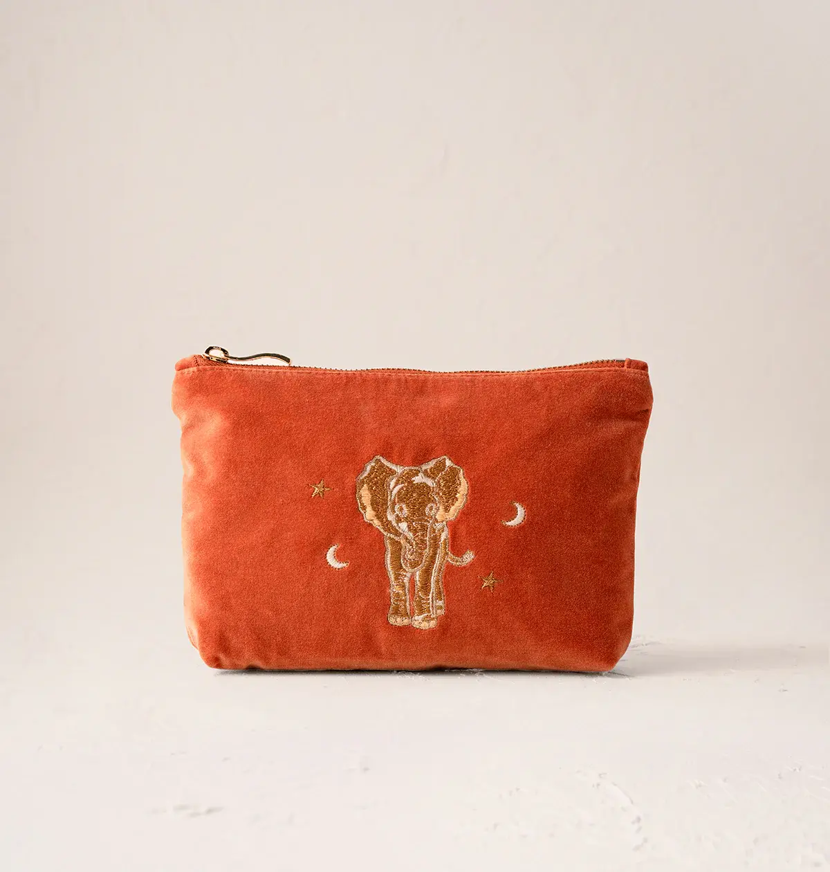 Elizabeth Scarlett Golden Elephants Mini Pouch