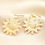 Thumbnail: Hammered Sun Drop Earrings in Gold