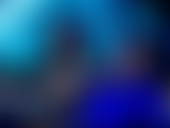 Guitarist smiling, playing on stage. Blue starry background, keyboardist in the rear. Energetic concert vibe with crowd's arms raised.