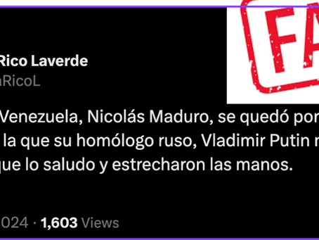 Desmintiendo: "Putin le estrechó las manos, pero no dejó entrar a Maduro a los BRICS"