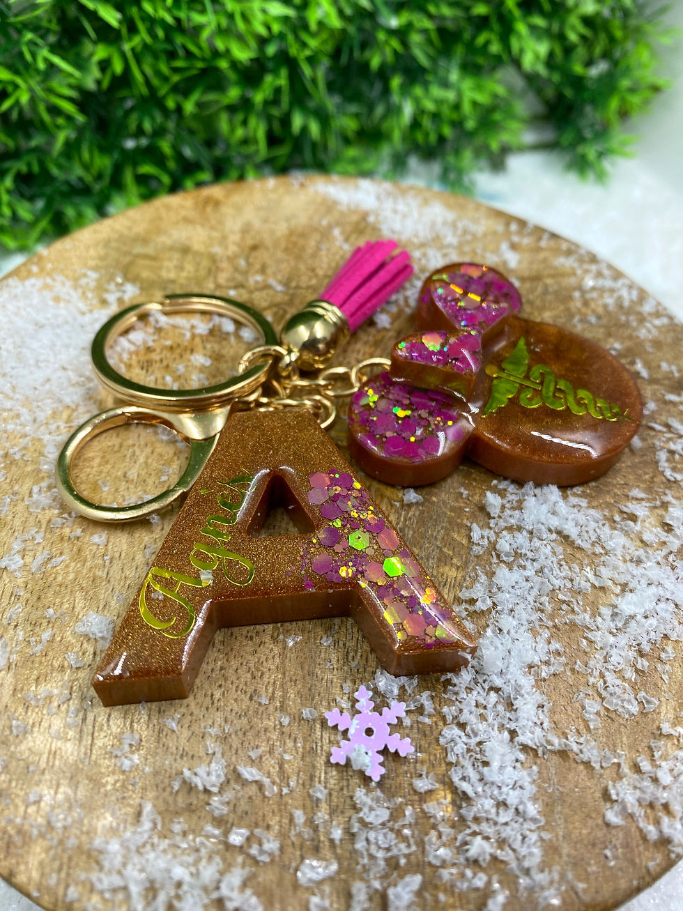 Miniatura: Conjunto de chaveiros (letra inicial/Minnie)