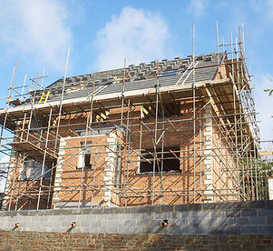 New house build with scaffolding