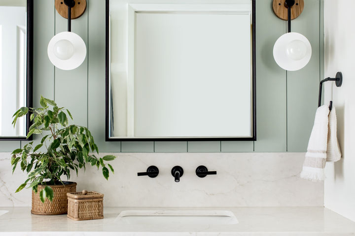 Custom bathroom vanity remodel by interior designer Madison Nicole Design