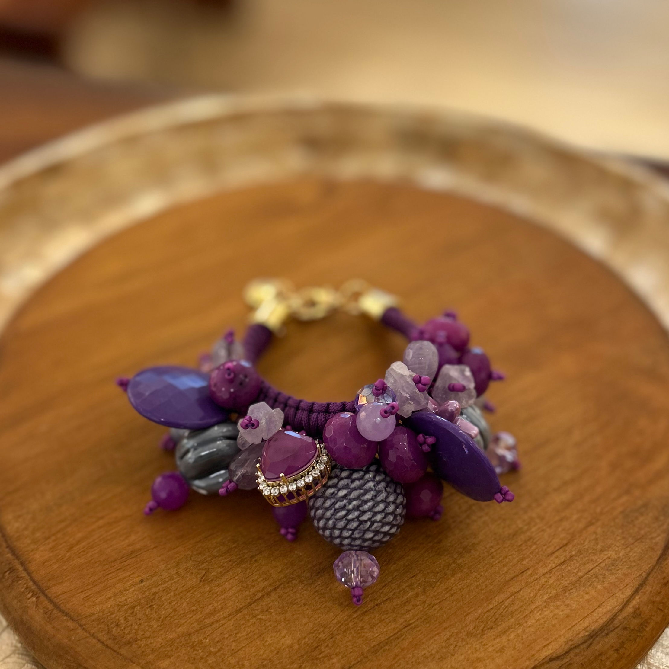 Pulseira em Macramê Roxa