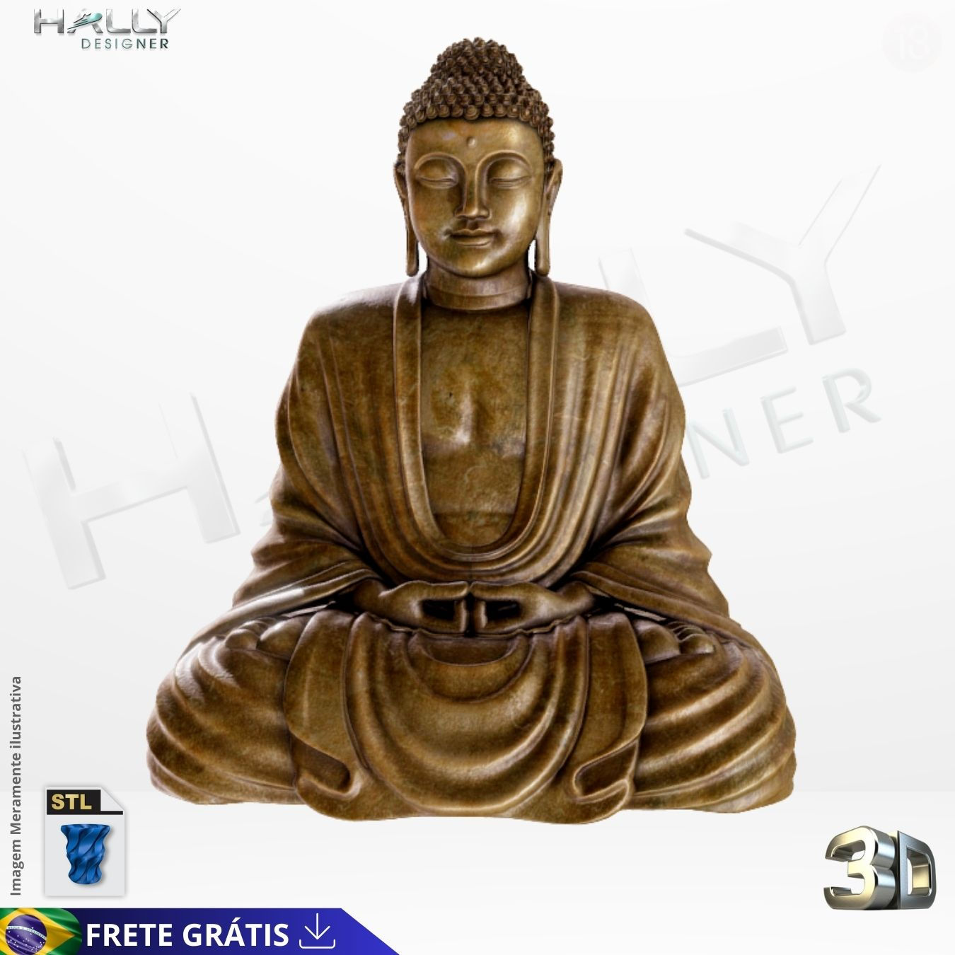 Arquivo Impressora 3D STL - Estatua Buda