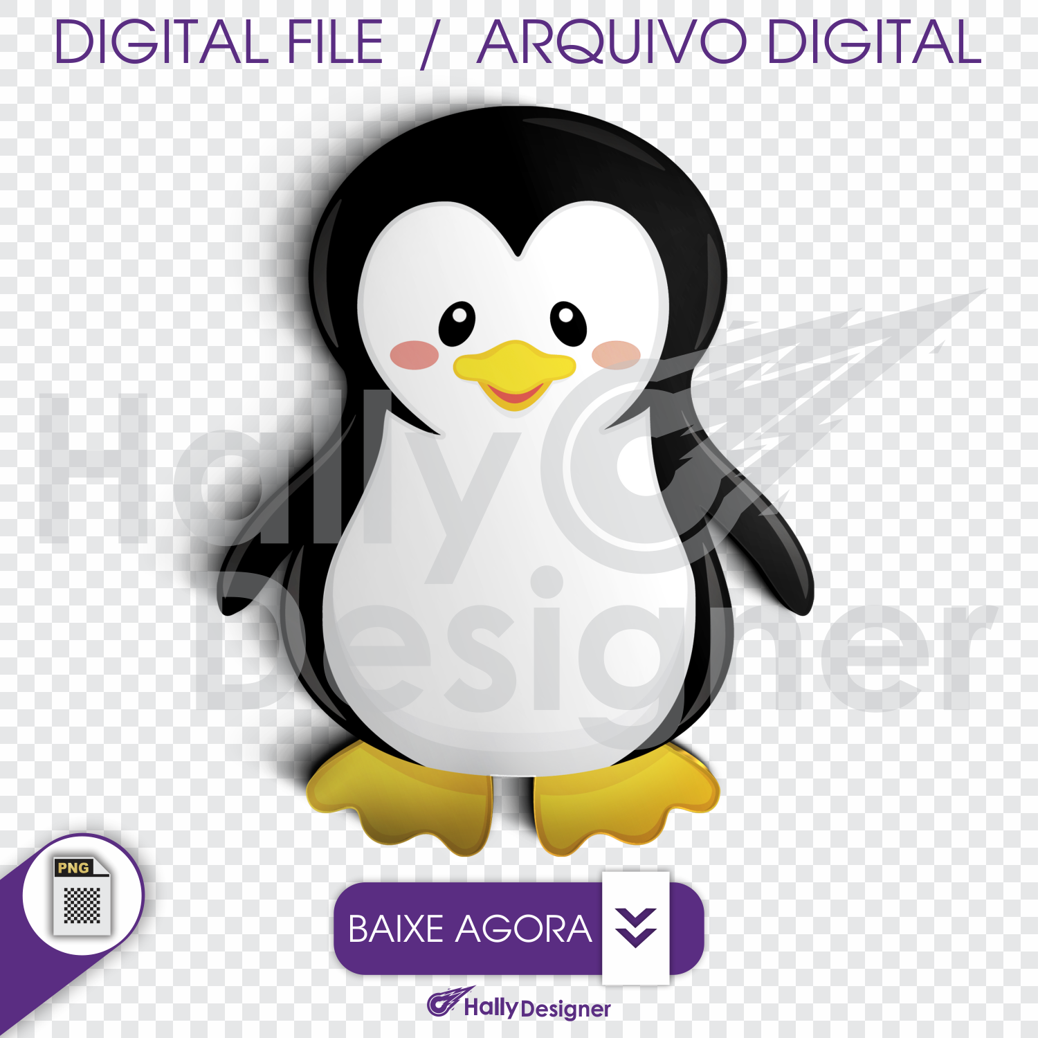 Arquivo Digital PNG - Pinguim