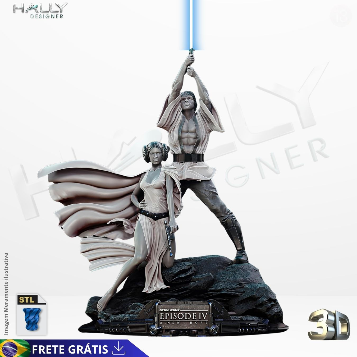 Arquivo Impressora 3D STL - Diorama Luke & Leia