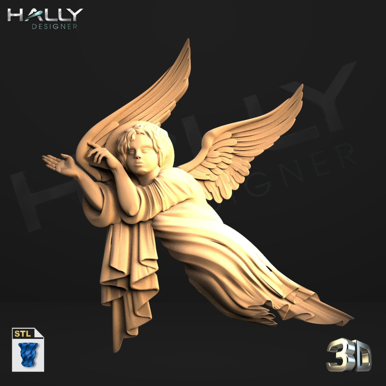 Arquivo Stl 3d Cnc - Anjo