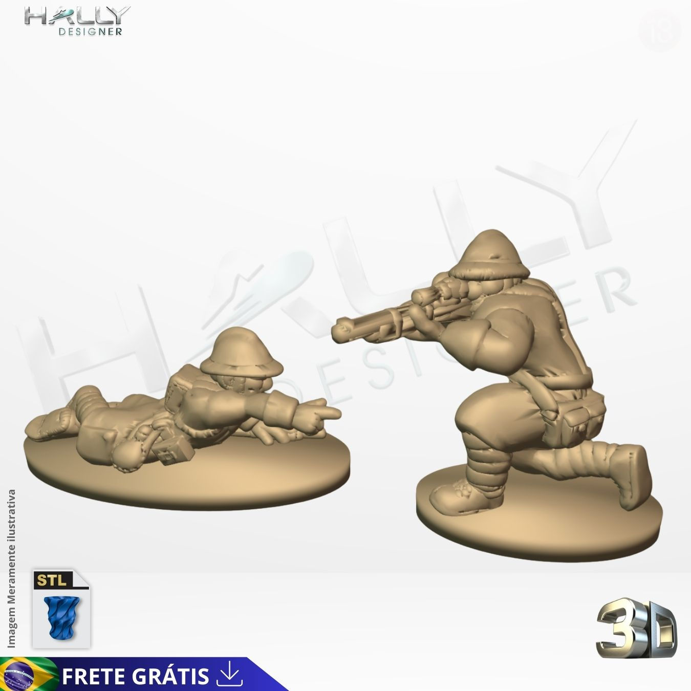 Arquivo Impressora 3D STL - Soldados Servos sniper
