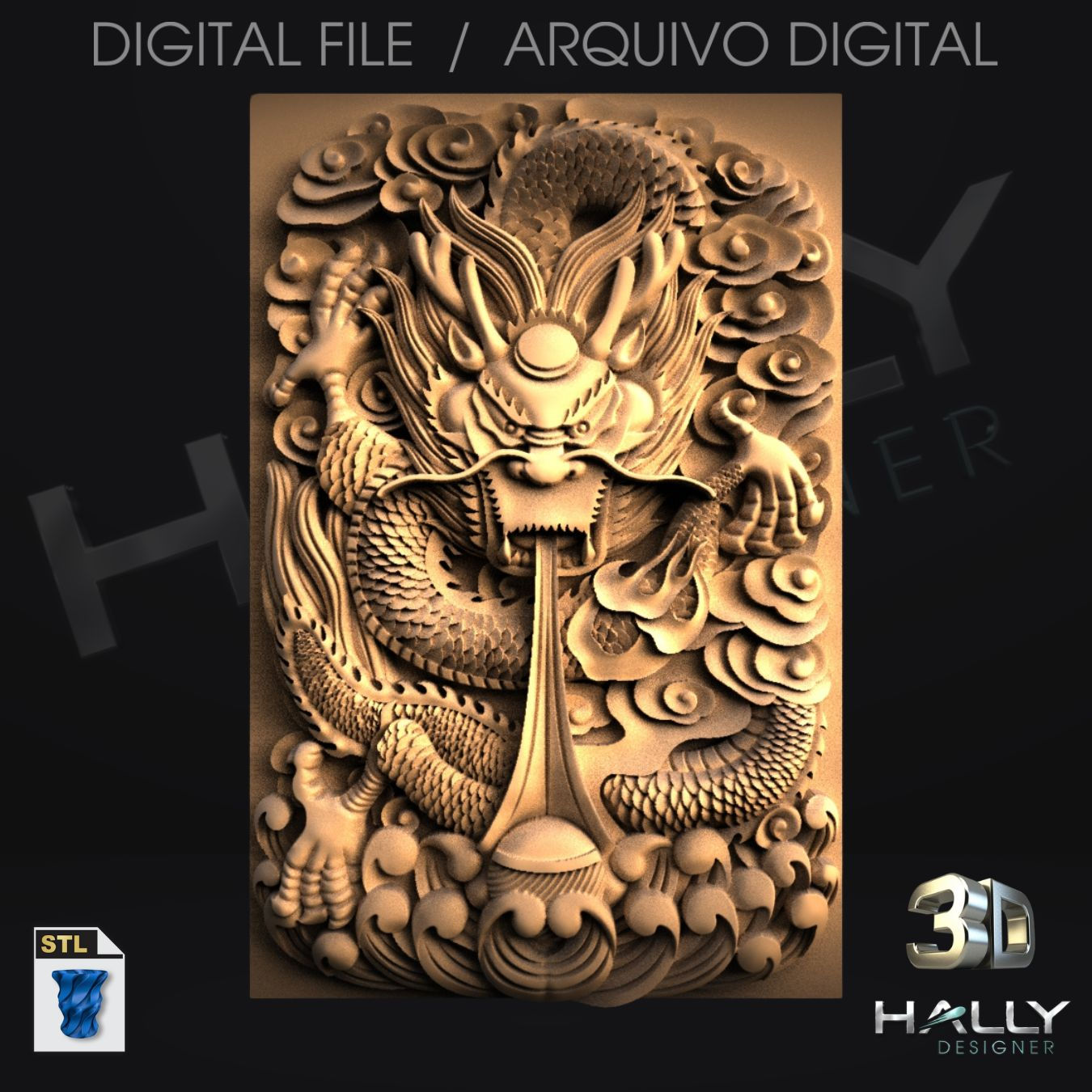 Arquivo Impressora 3D - STL - CNC - Dragão