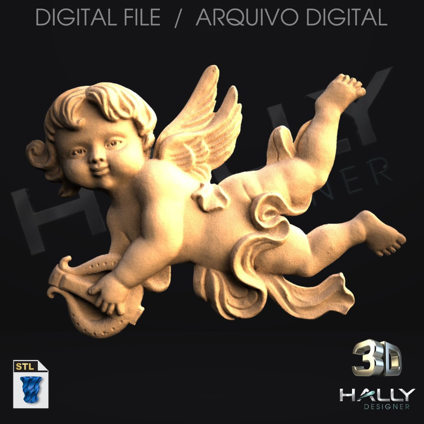 Arquivo Impressora 3D - STL - CNC - Anjo Querubim