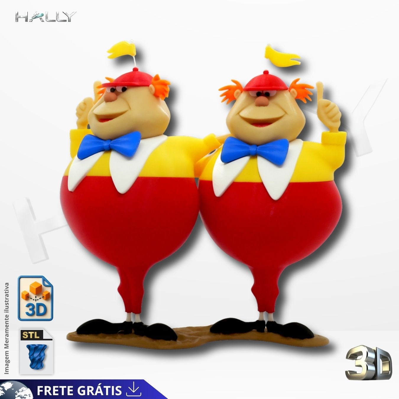 Arquivo Impressora 3D STL - Alice Tweedledee e Tweedledum