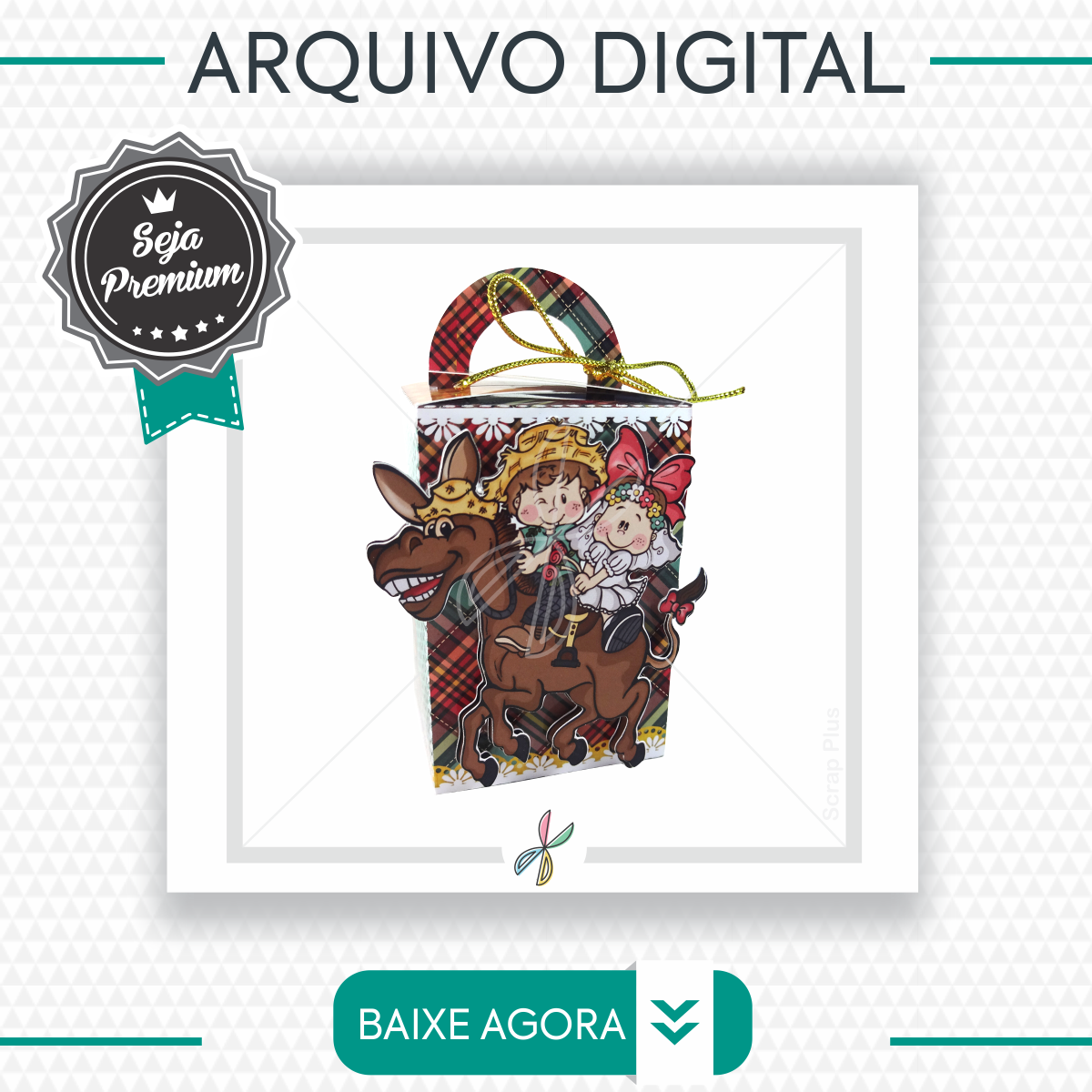 Arquivo de Corte-Festa Junina Caixa com Alça