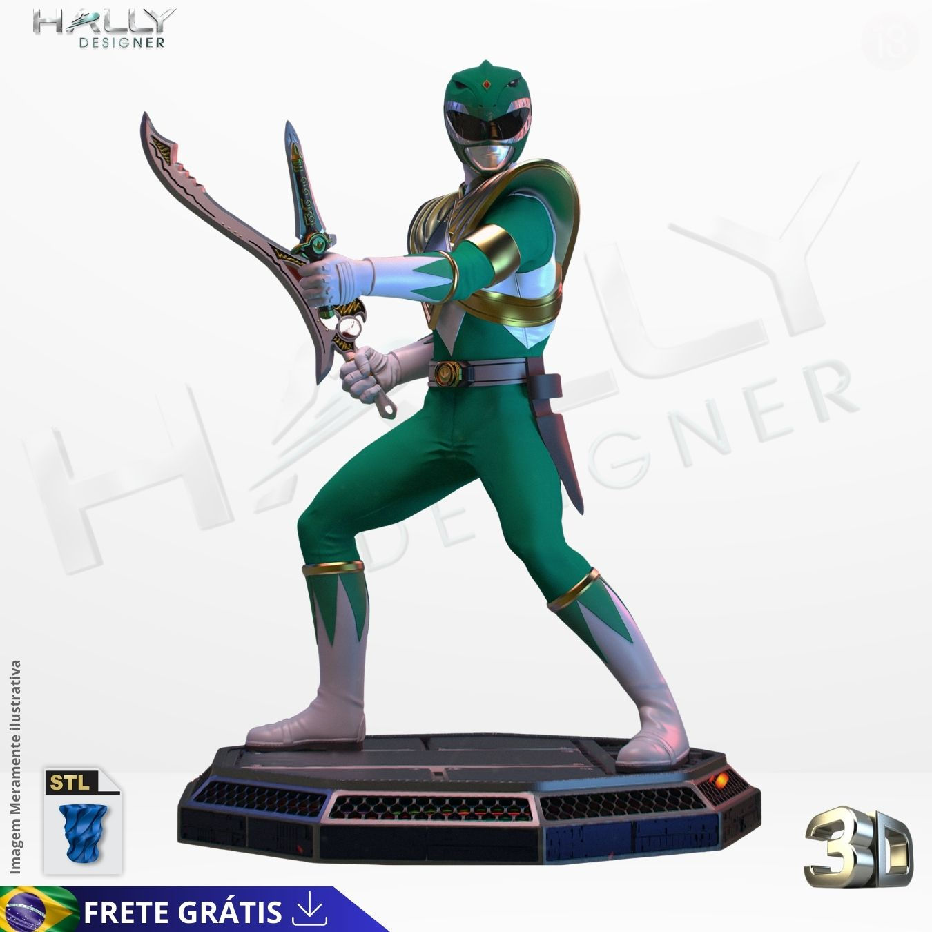 Arquivo Impressora 3D STL - Power Ranger Verde