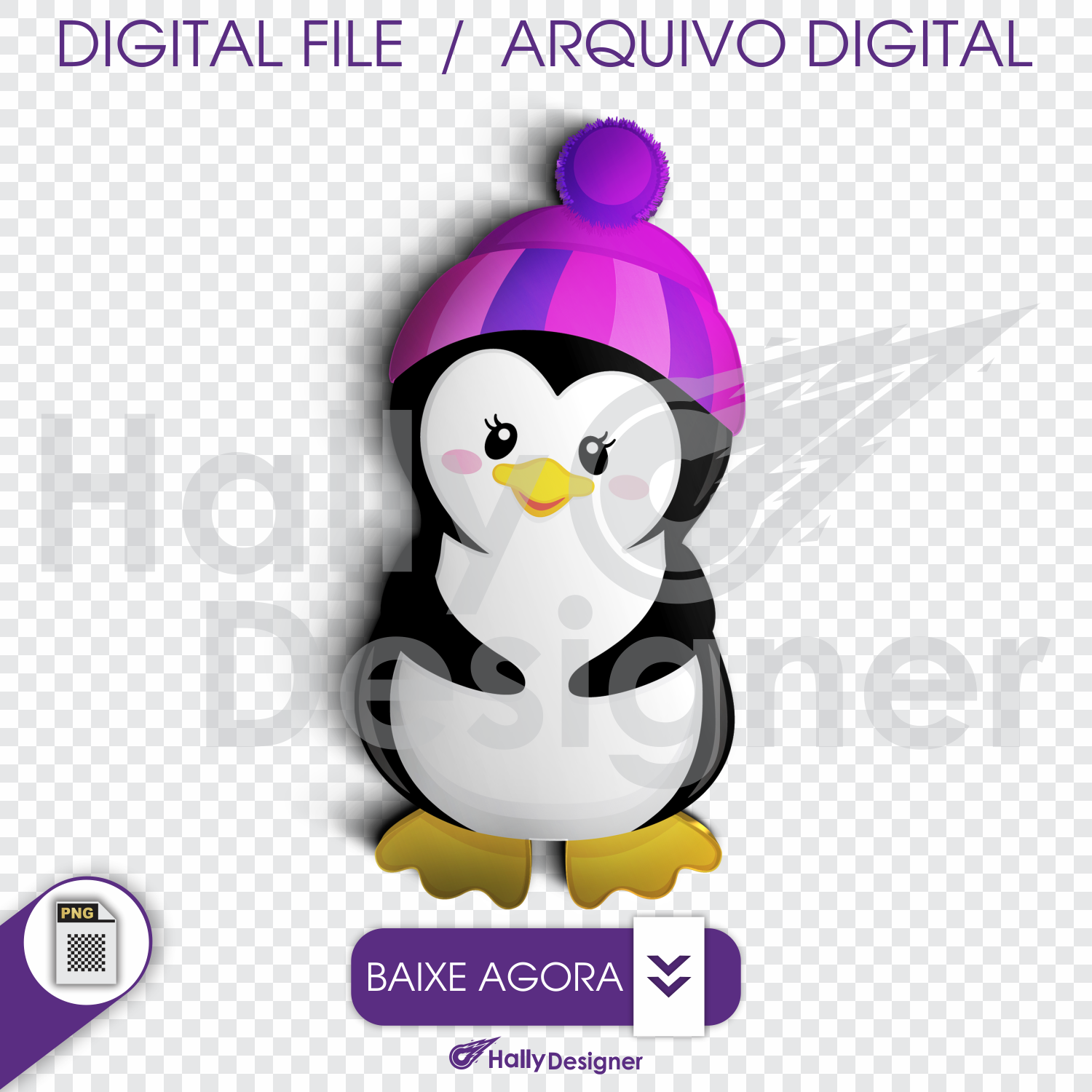 Arquivo Digital PNG - Pinguim