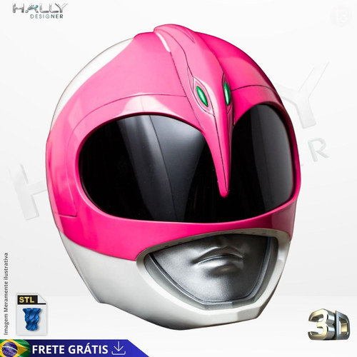 Arquivo Impressora 3D STL - Capacete Power Ranger Rosa | Hally