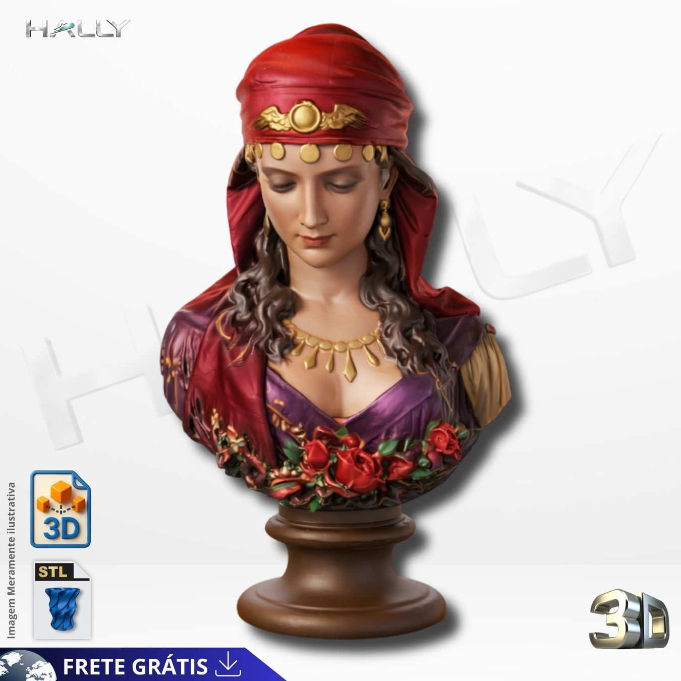 Arquivo Impressora 3D STL -  Busto cigana Orixá