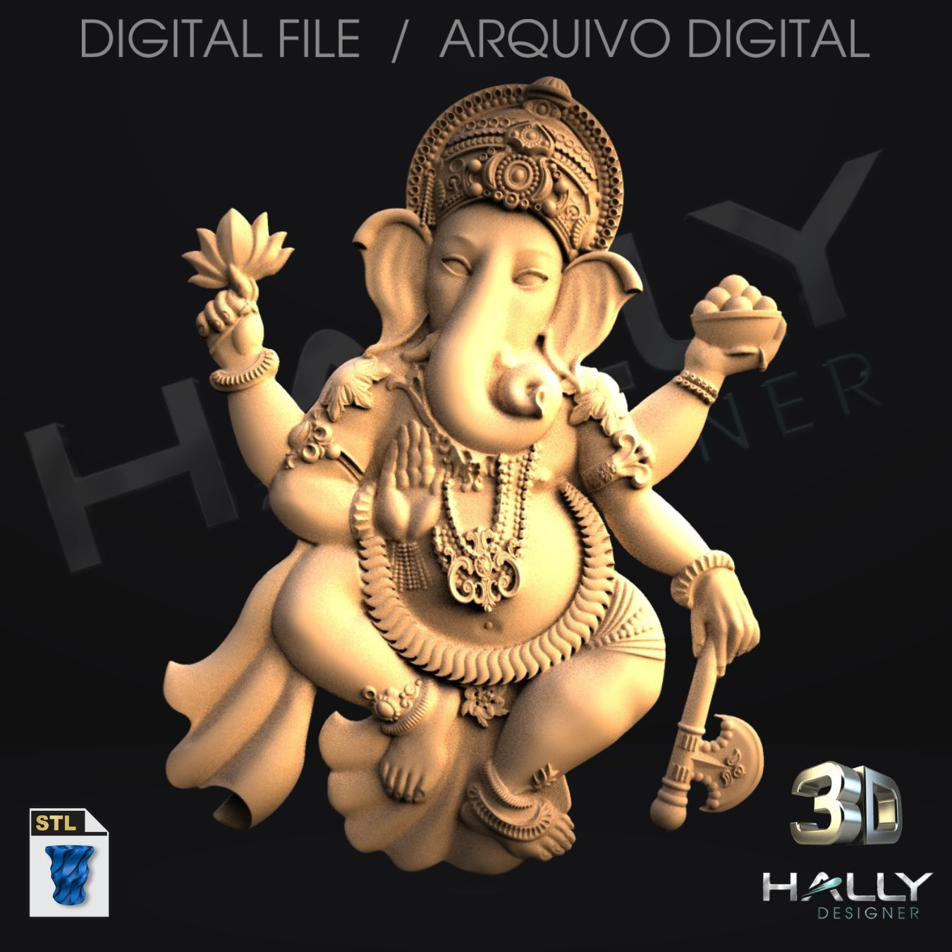 Arquivo Impressora 3D - STL - CNC - Ganesha