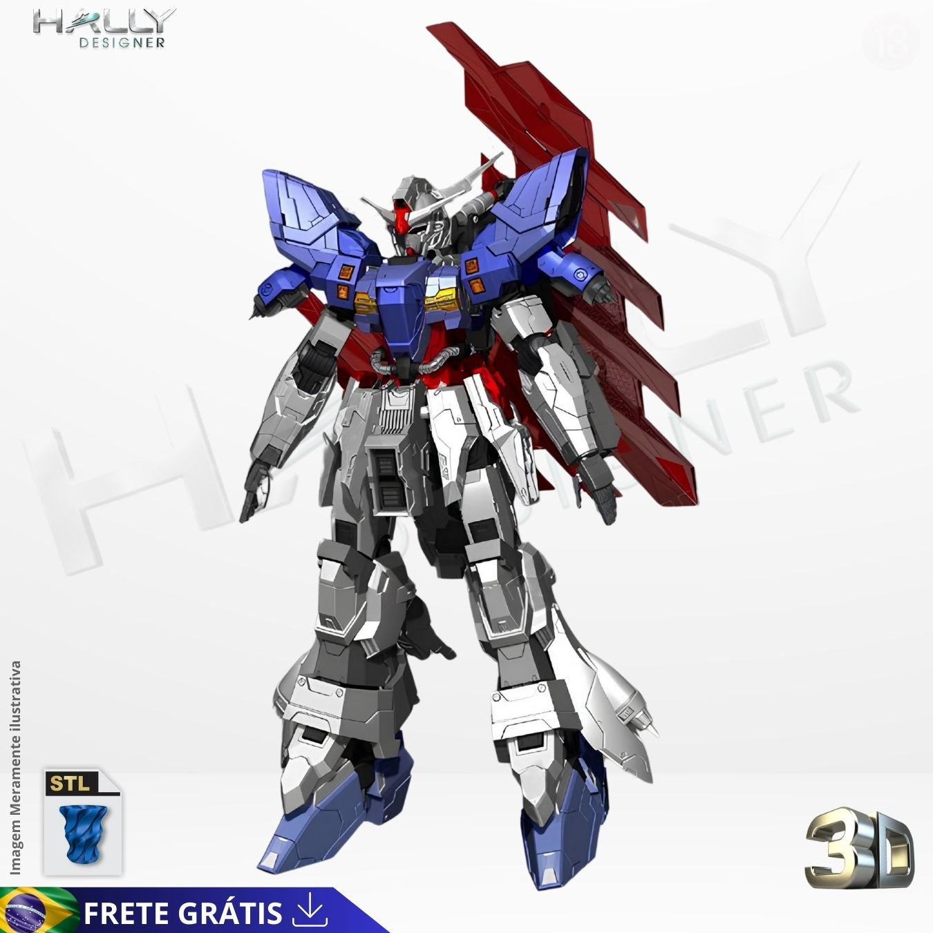 Arquivo Impressora 3D STL - Tokusatsu - Gundam Moon