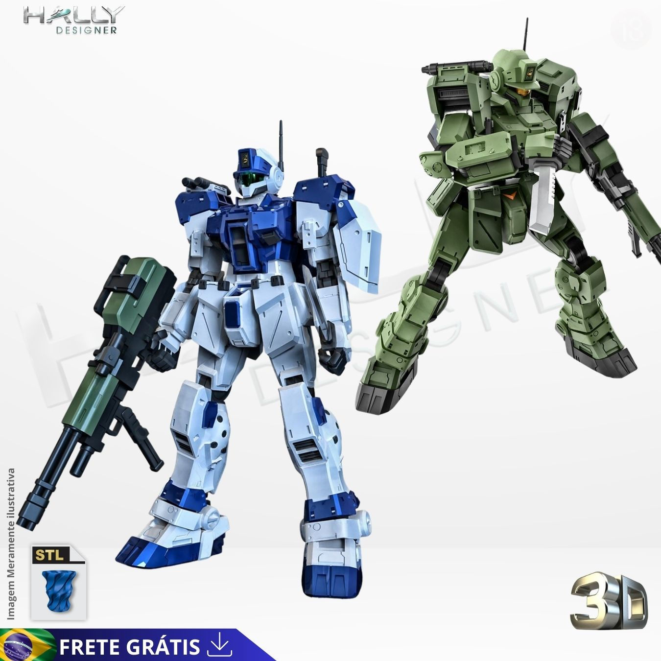 Arquivo Impressora 3D STL - Tokusatsu - Gundam GM Spartan
