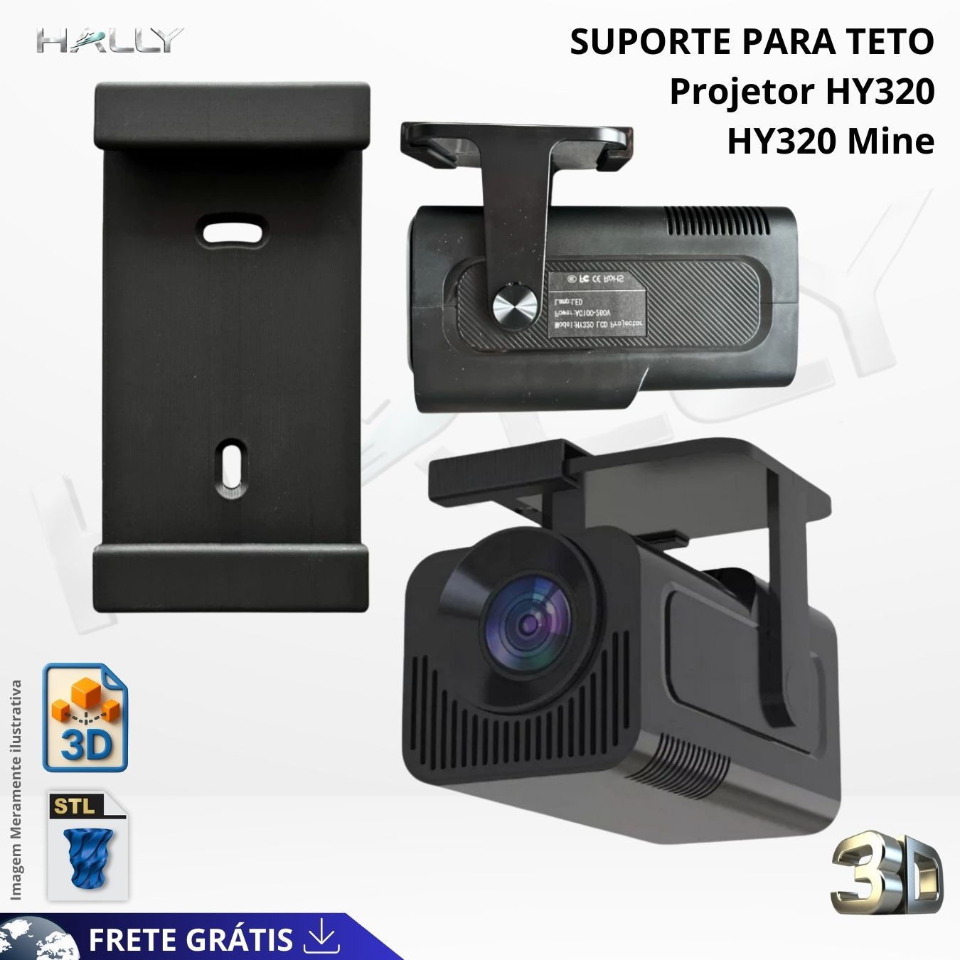 Arquivo 3D STL - Suporte Para Teto Projetor HY320  Magcubic