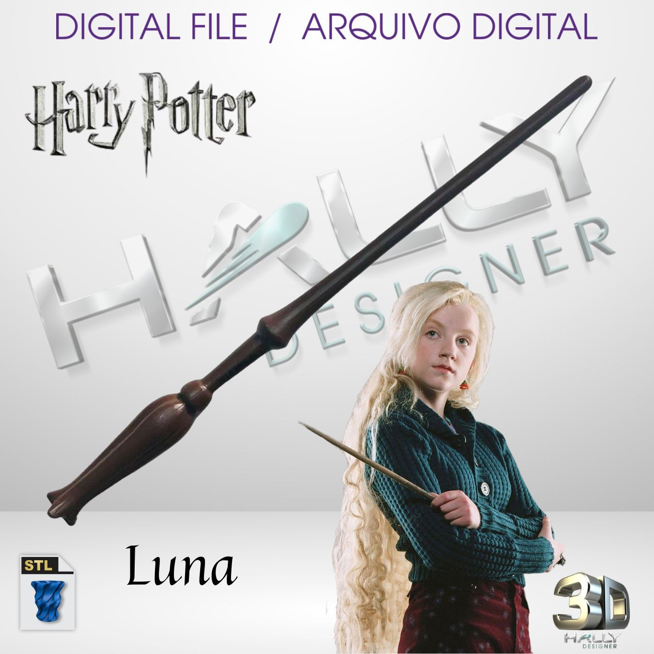 Arquivo Impressora 3D STL - Varinha Harry Potter - Luna