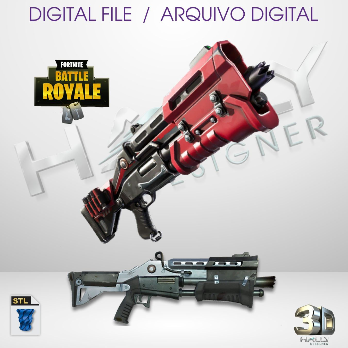 Arquivo STL para Impressão 3D - Arma Fortnite Tactical Shotgun