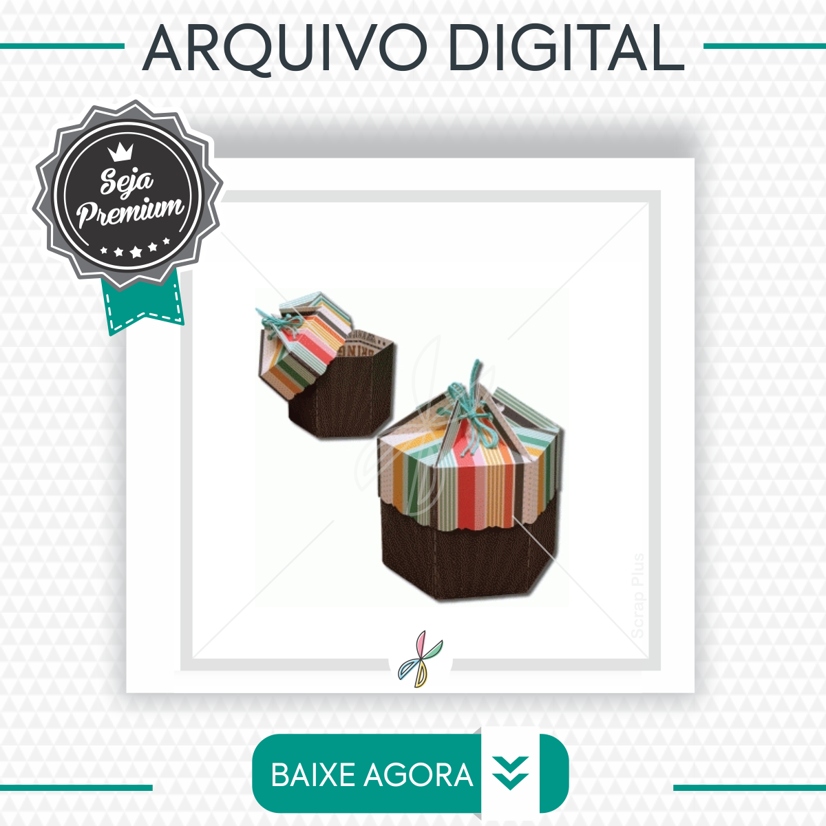 Arquivo De Corte - Caixa Decorativa 6 Lados