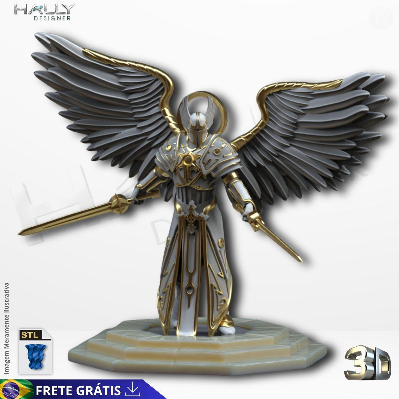 Arquivo Impressora 3D STL - Arte Sacra - Arcanjo