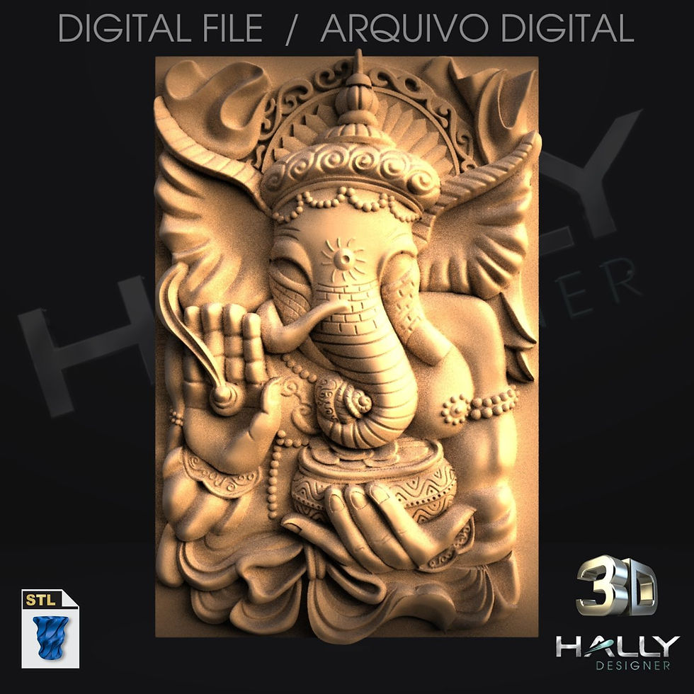 Arquivo Impressora 3D - STL - CNC - Quadro de Ganesha